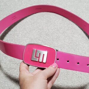 LOUDMOUTH Polished Patent Leather Belt Neon Pink Men's Adjustable Size 30 - 44